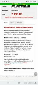 Elektronické klávesy Platinium