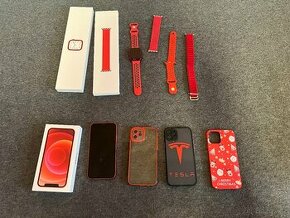 Iphone 12 red 128 G + Apple watch 7  red 45 mm