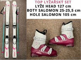 LYŽAŘSKÝ SET, LYŽE HEAD 127 cm, BOTY 39/40, HŮLKY