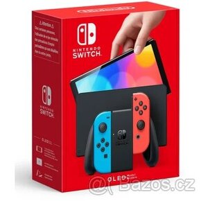 Nintendo Switch (OLED model) Neon blue/Neon red + Mario + Bo