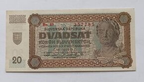 20Ks 1942 Neperforovaná v krásném stavu aUNC - 1