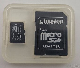 PRODÁM MicroSDHC KARTU KINGSTON 32GB C10 + ADAPTÉR SD - 1