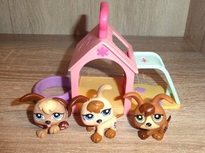 LPS, Littlest pet shop, sada pejsků s boudičkou - trojčátka