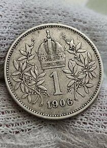 Vzácná stříbrná 1koruna RU 1906 bz nejnižší náklad Fji