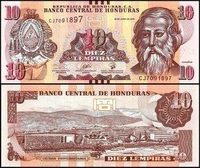 Honduras - 10 Lempiras bankovka, 2019, UNC