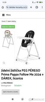 Jídelní židlička Peg perego