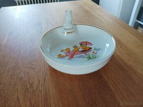 VINTAGE DĚTSKÝ PORCELÁNOVÝ TERMOTALÍŘ PILLIVUYT FRANCIE