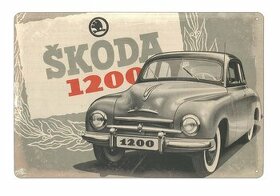 plechová cedule - Škoda 1200 (dobová reklama) - 1