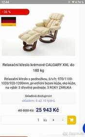 Pohovaci kožené křeslo Calgary vel. XL - 1