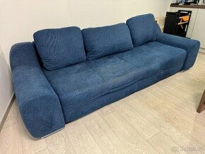 Rozkládací modrá pohovka BANDERAS 2 Big sofa s úl. prostorem