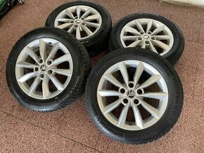 Originalní ALU kola Škoda 5x112 r16 zimní pneu 6,5mm - 1