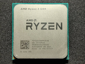 Ryzen 3 1200, AM4, 4core, 3,4GHz, 65W, s chladičem