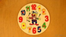 DŘEVĚNÉ HODINY-VKLÁDACÍ ČÍSLICE, DŘEVĚNÉ DOMINO - 1