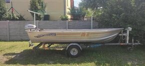 Hliníková loď Marine 12 s, motor Honda 5 hp + externi nádrž,