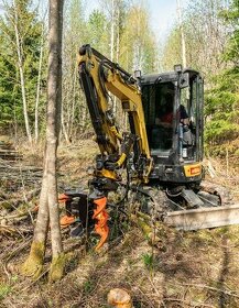 Hydraulické nůžky na stromy na bagry, kácecí hlavice - 1