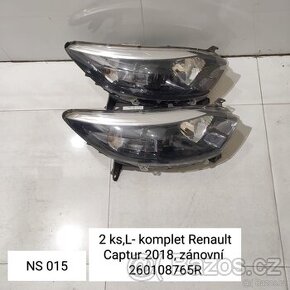 2X LEVÉ SVĚTLO RENAULT CAPTUR ZÁNOVNÍ   originální  KOD: 260