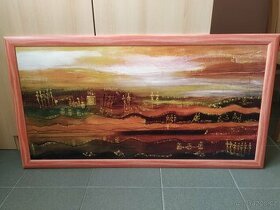 Velký moderní obraz-starý Egypt, 107x57 cm