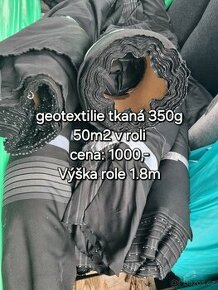 10x role geotextilie tkaná 350g 50m2 šířka role 1.8m - 1