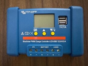 Victron Energy solární regulátor BlueSolar PWM LCD&USB 5A