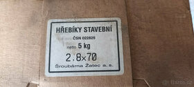 Hřebíky stavební 2,8 mm x 70 mm - bal. 5 kg + vruty