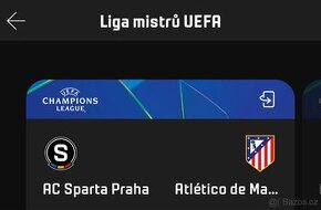 Vstupenka na zápas Sparta - Atlético Madrid