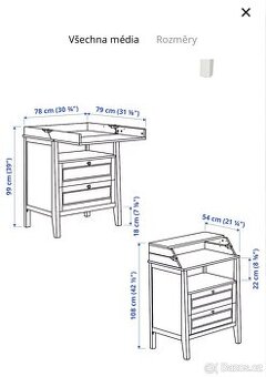 Šatní skříň a přebalovací stůl/komoda - 1