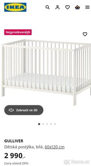 Dětska postýlka IKEA Gulliver + matrace