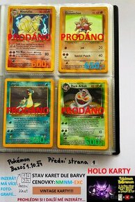 Kusové Pokémon VINTAGE karty (KARTY STARÉ PŘES 20LET)(1)