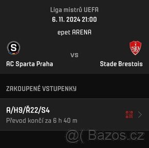 Vstupenka AC Sparta Praha - Stade Brestois