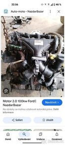 Motor 2.0 TDCi 100kw 124tis.km