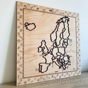 Dřevěná mapa Evropy