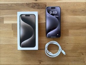 iPhone 15 Pro 128 GB přírodní titan TOP stav - 1