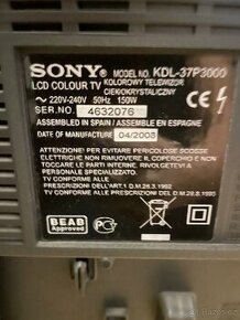 Prodám TV Sony Bravia KDL 37P3000 - 1