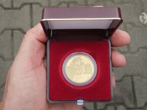Zlatá pamětní mince hrad Buchlov, PROOF, certifikat, etue
