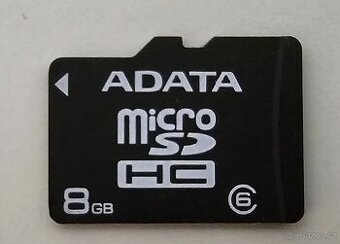 PRODÁM MicroSDHC KARTU ADATA 8GB C6 - 1