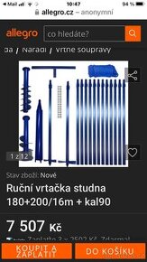 Ruční  vrtacka  vrtani studny  studna