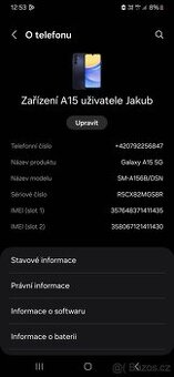 Prodám Samsung Galaxy A15 5G 4/128