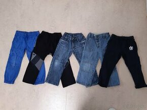 Kalhoty vel. 104 - Plátěné, džíny, tepláky - 5 ks - 1