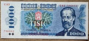 1000 Kčs 1985 UNC série C85 - 1