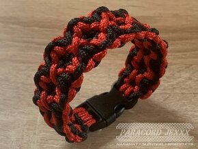 PARACORD NÁRAMEK (19 CM) ČERVENOČERNÝ - 1