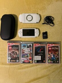 PSP 1000 Ceramic White + 4 hry, 16GB karta