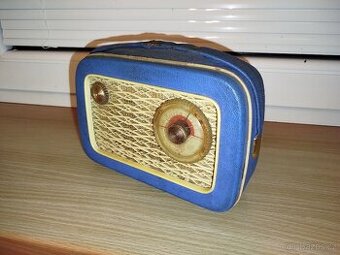 Modré kabelkové rádio Tesla 2800B-2 Mír s orig. záruční list - 1