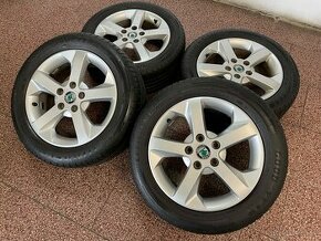 Originalní ALU kola Škoda 5x112 r16 letní pneu 6,5mm - 1