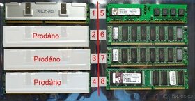 RAM SDRAM, DDR1, DDR2 ceny a dostupnost v popisu