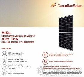 FVE panely - CanadianSolar Mono 375Wp