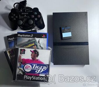 PlayStation 2 SLIM kompletní Černá