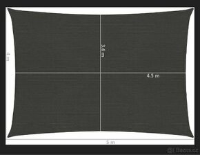 Sluneční plachta 4x5 m antracit nová