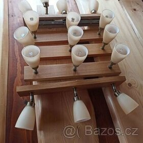 Stropní světla dřevo + LED žárovky G9