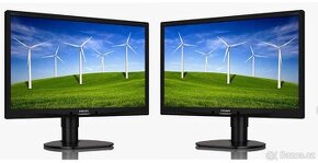 2 stejné ERGONOMICKÉ  monitory 24" značky Philips