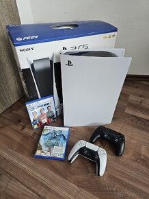 Prodám PlayStation 5 s mechanikou, 2 ovladače, záruka